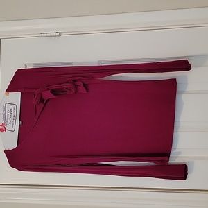 Berry colored shirt with bow
